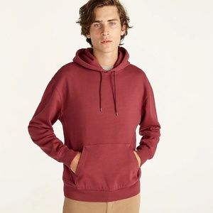 J Crew Maroon French Terry Hoodie Sweatshirt